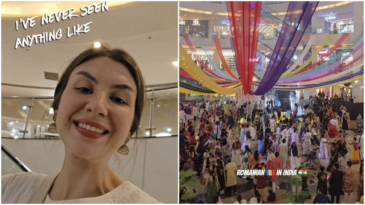Romanian woman watches Indians do Garba at mall, gets teary thinking of leaving India