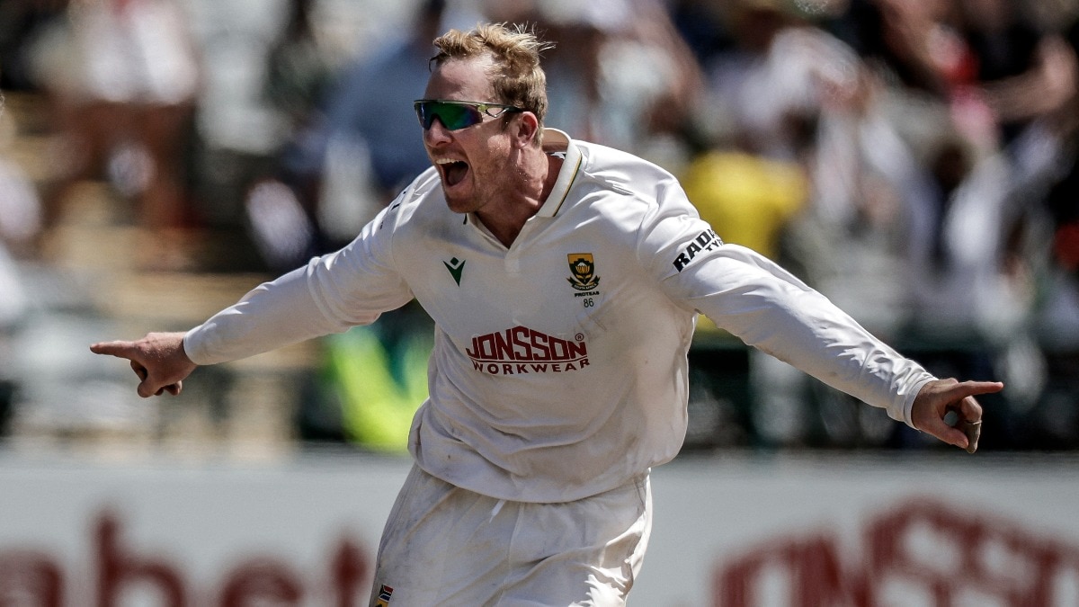 Simon Harmer fights back tears after maiden 10-wicket haul against Australia