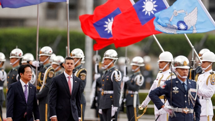 Paraguay President Santiago Pena attends a welcoming ceremony with Taiwan President Lai Ching-te in Taipei, Taiwan May 8, 2026. (File Photo- Reuters)