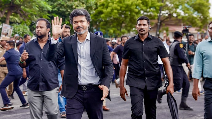 Tamil Nadu Chief Minister C Joseph Vijay inaugurated the Periyar Arivulagam and Science Centre, a Rs 300-crore knowledge and research facility in Coimbatore. (@CMOTamilnadu/X via PTI photo)