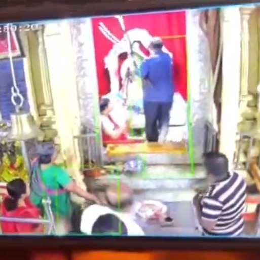Video: Man throws sticks at Santoshi Mata idol in Hyderabad temple, arrested