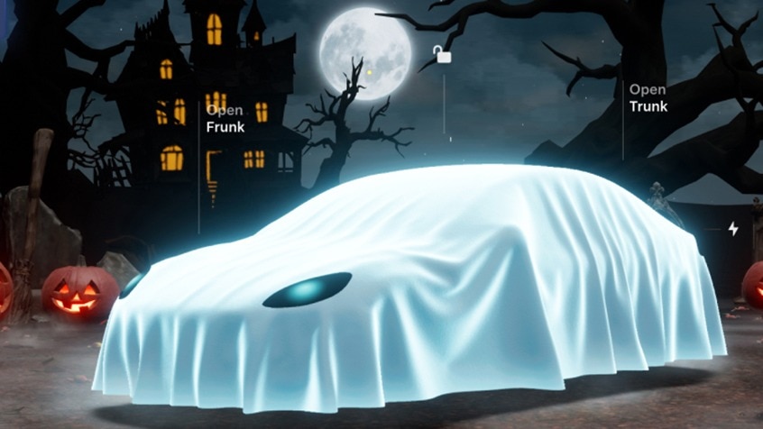 This electric SUV can turn into a haunted house on wheels