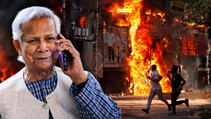 The 2024 protests forced Sheikh Hasina to flee Bangladesh. It paved the way for Muhammad Yunus to return from Paris and head the interim regime. (Images: Facebook@Professor.Muhammad.Yunus/ AP)