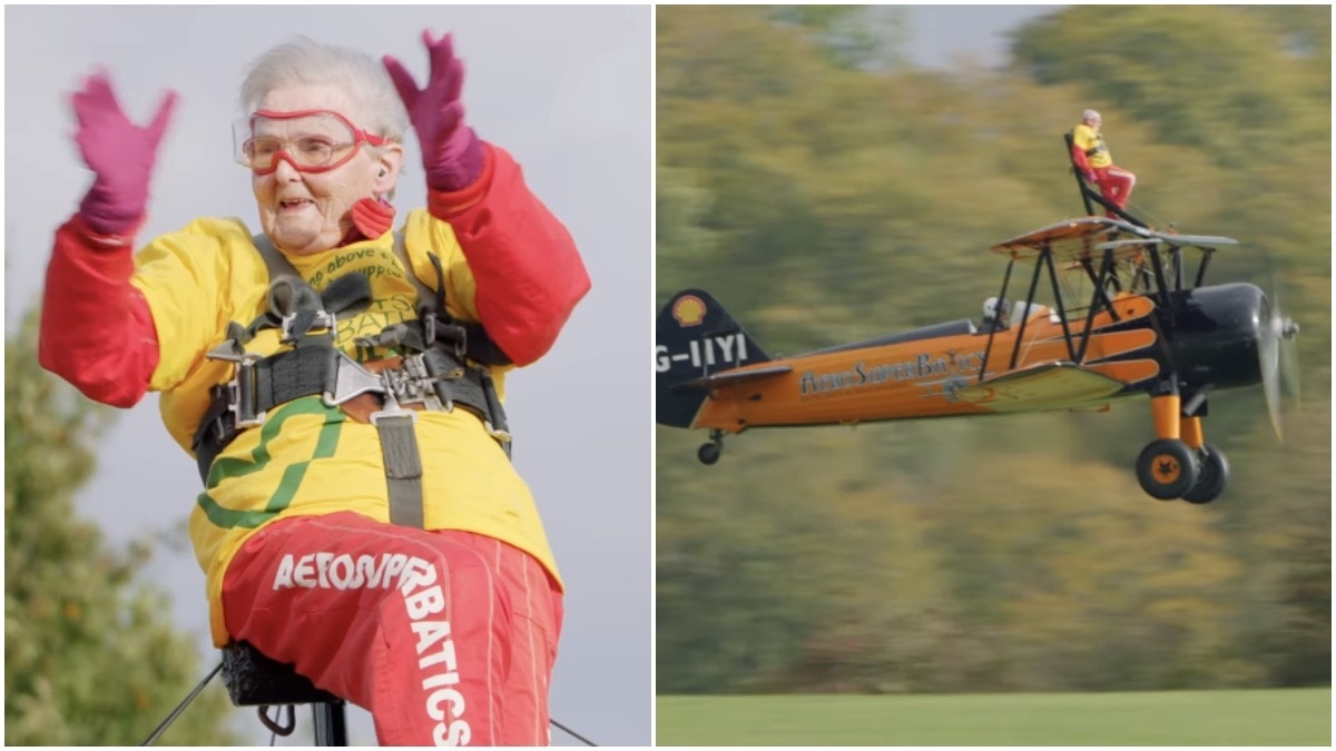 UK woman, 99, straps herself to plane's wing to set new Guinness World Record