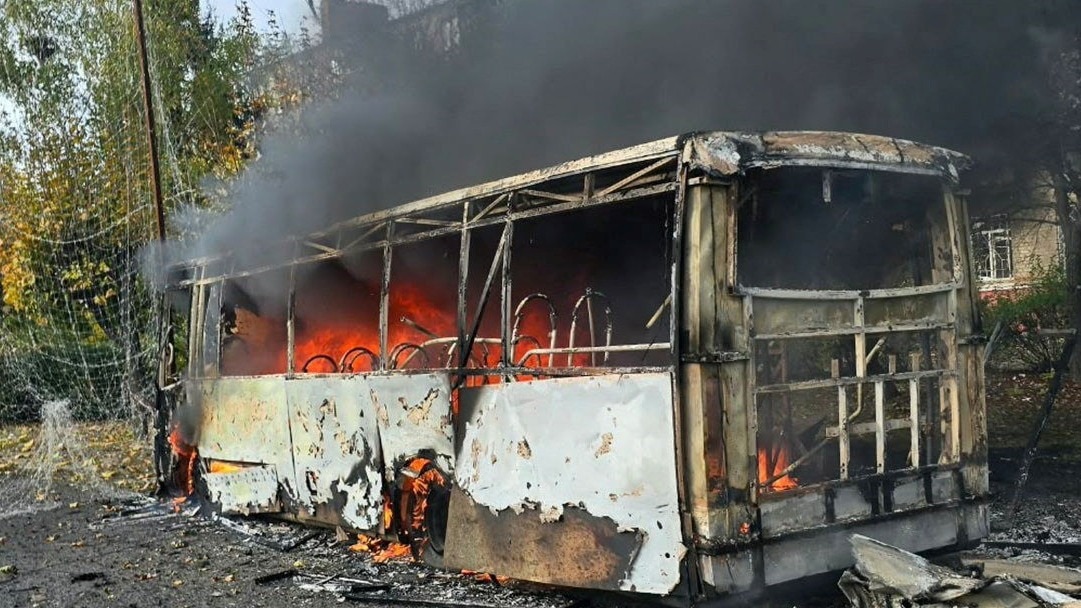 33 killed in Russian bomb attack on bus stop in Ukraine's stronghold