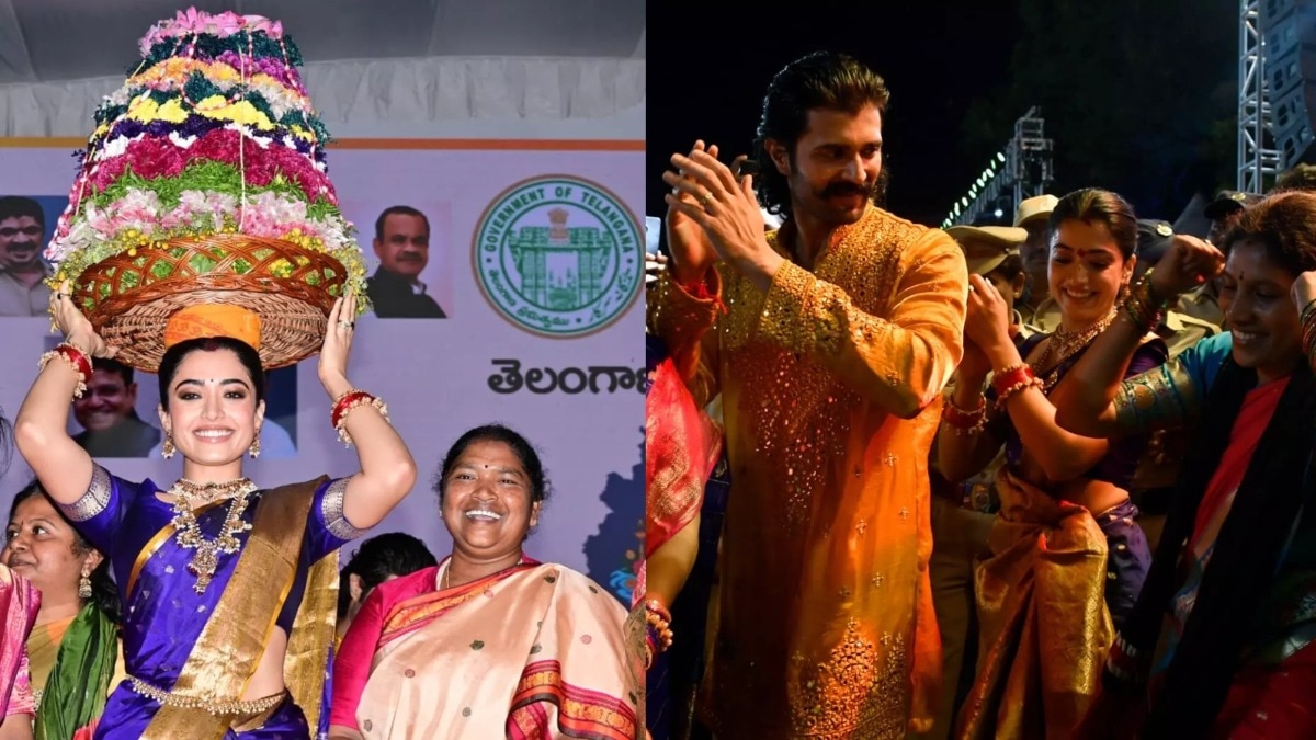 Rashmika, Vijay dance at Bathukamma as she calls herself Telangana's daughter-in-law