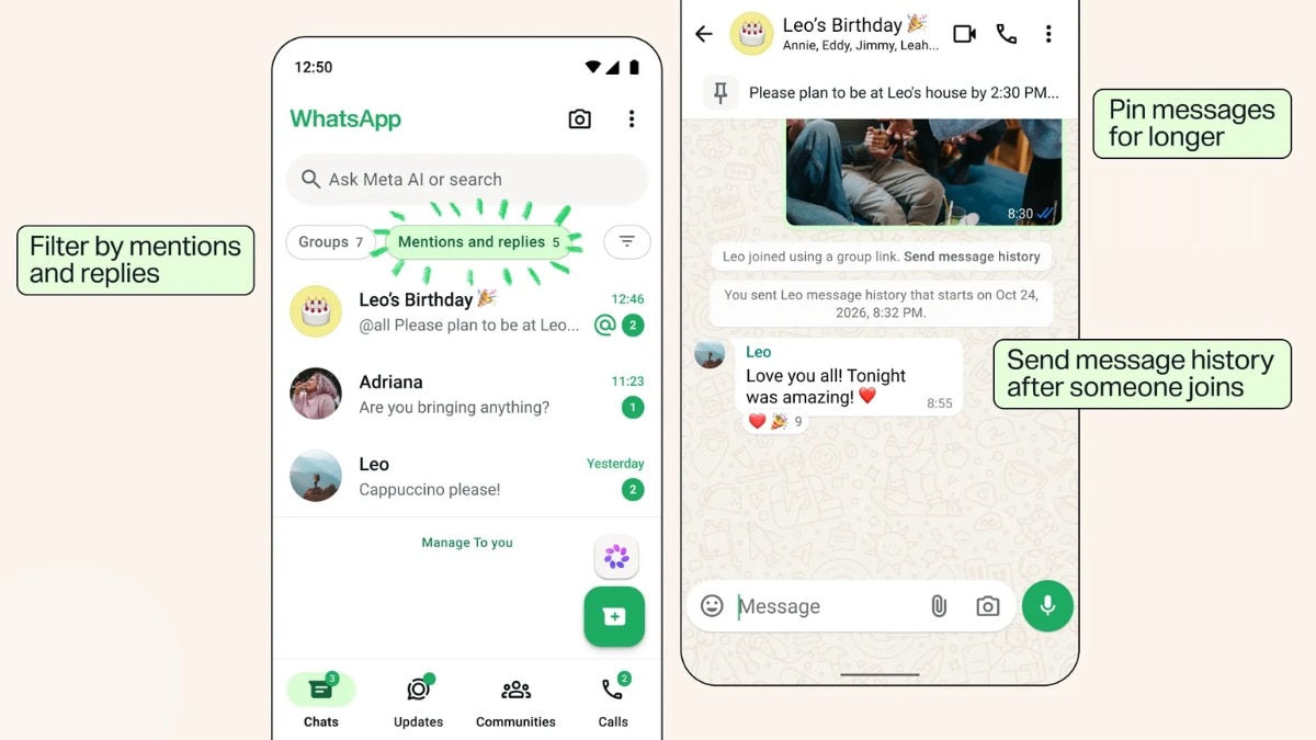 WhatsApp group chats are getting 4 new features, including permanent pinned messages