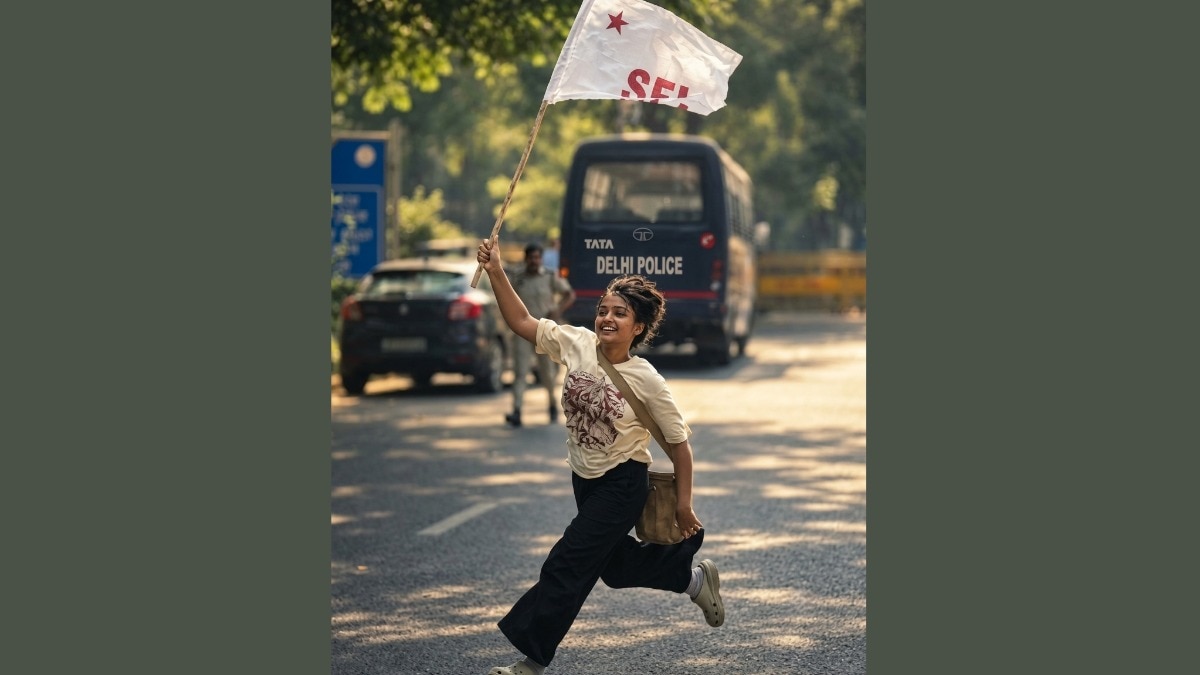 A viral photo, an SFI flag and a DU student: Who is Puzhakkal Pavithra from Kerala?