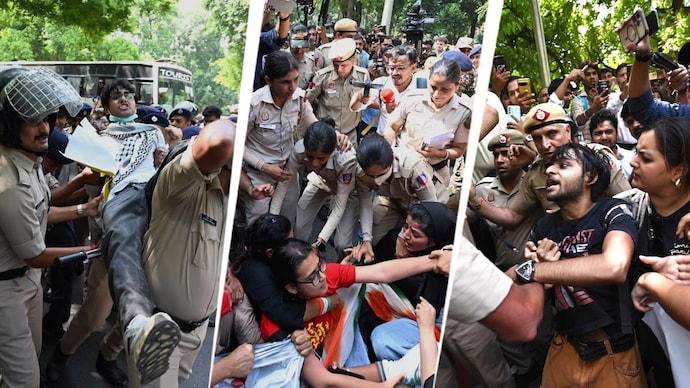 Young protesters from across the opposition political spectrum gathered at Delhi’s Jantar Mantar. (Photos: India Today) Young protesters from across the Opposition political spectrum gathered at Delhi’s Jantar Mantar.