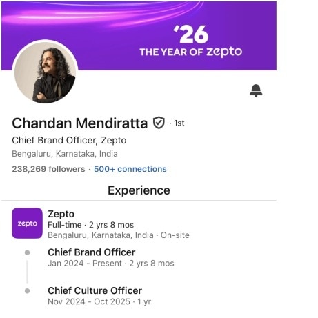 Zepto CBO’s LinkedIn profile has more plot twists than your average resume