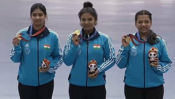 Asian Games 2023: India win silver in 50m rifle 3P team event. Courtesy: Getty