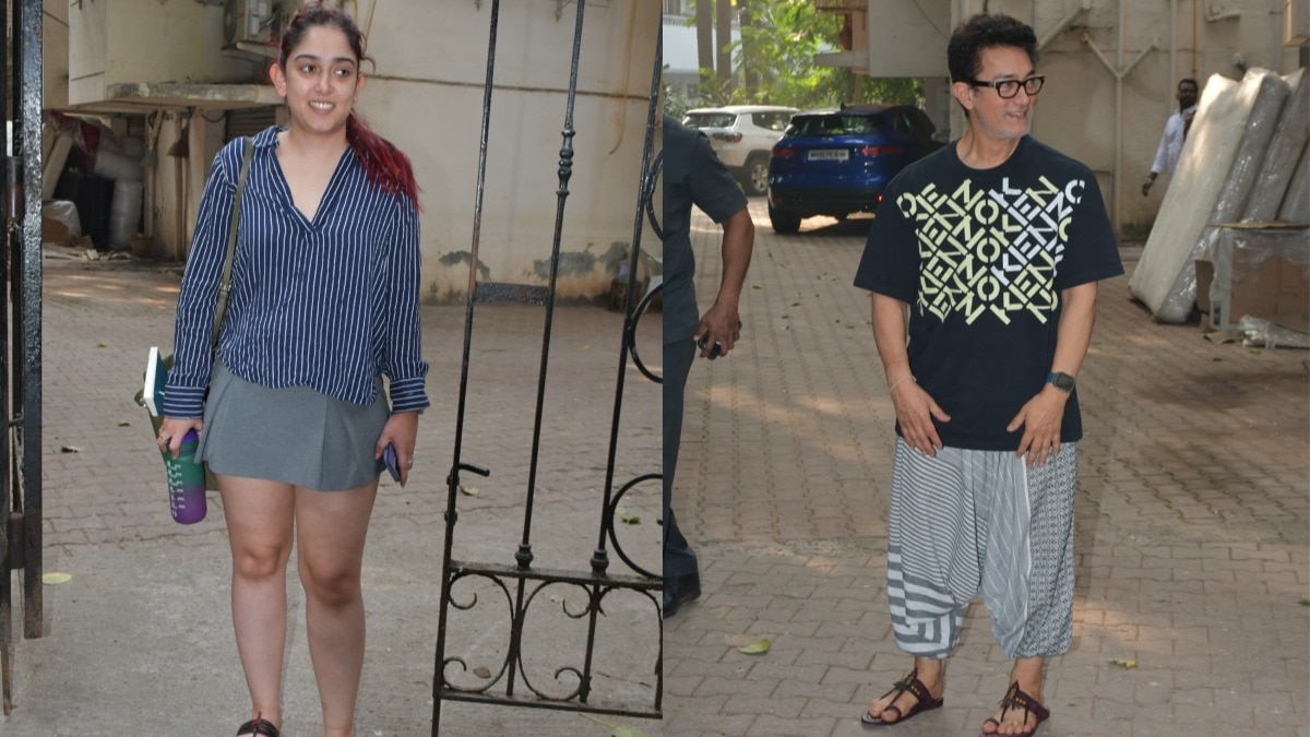 Ira Khan and father Aamir Khan.
