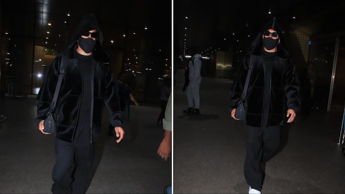 Ranveer Singh seen at the Mumbai airport.