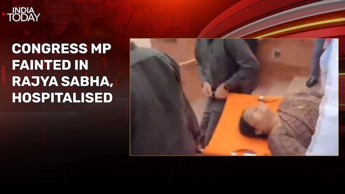 Congress MP faints in Rajya Sabha amid NEET protests, taken away on stretcher Congress MPs failed in Rajya Sabha.