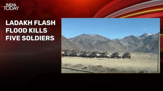 5 Army personnel killed in flash floods in Ladakh during river crossing exercise The Army has confirmed the death of five personnel.