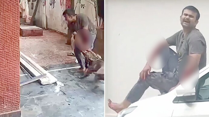 Video: Three pitbulls attack delivery man in Raipur, he climbs car bonnet to escape