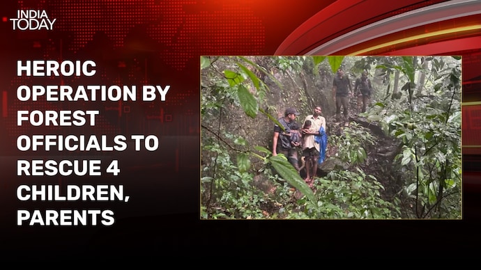Wayanad landslide: Heroic operation by forest officials to rescue 4 children, parents