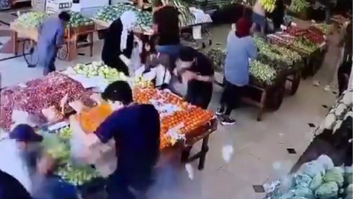 Moment Hezbollah members' pagers exploded at grocery store in Lebanon