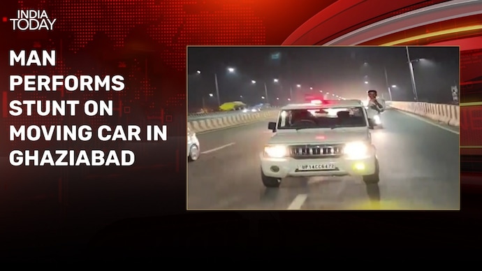 Video: 2 people arrested for performing stunts on government vehicle in Ghaziabad Feat