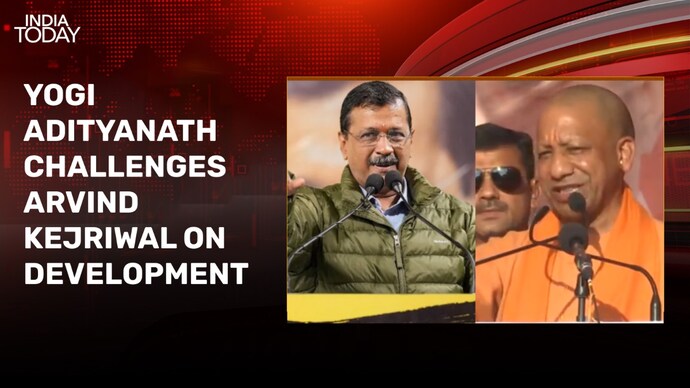 Yogi Adityanath challenges Arvind Kejriwal on development as poll battle heats up