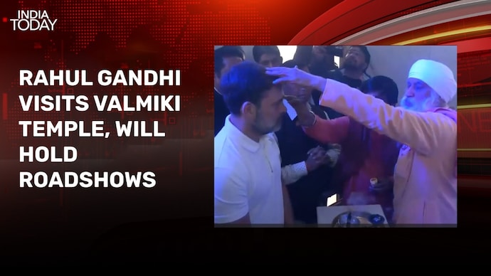 Rahul Gandhi visits Valmiki temple in Delhi ahead of election campaign