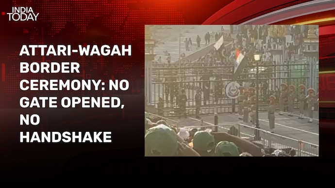 No handshake, gate opening at Attari-Wagah border during flag-lowering ceremony