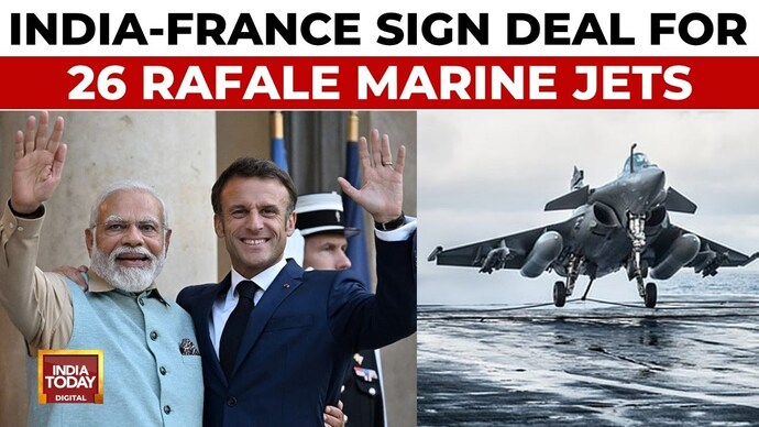 India makes a deal of Rs 63,000 crore with France for 26 Rafale Marine aircraft India makes 63,000 crore hardcore deal for 26 Rafale Marine Jets for Navy