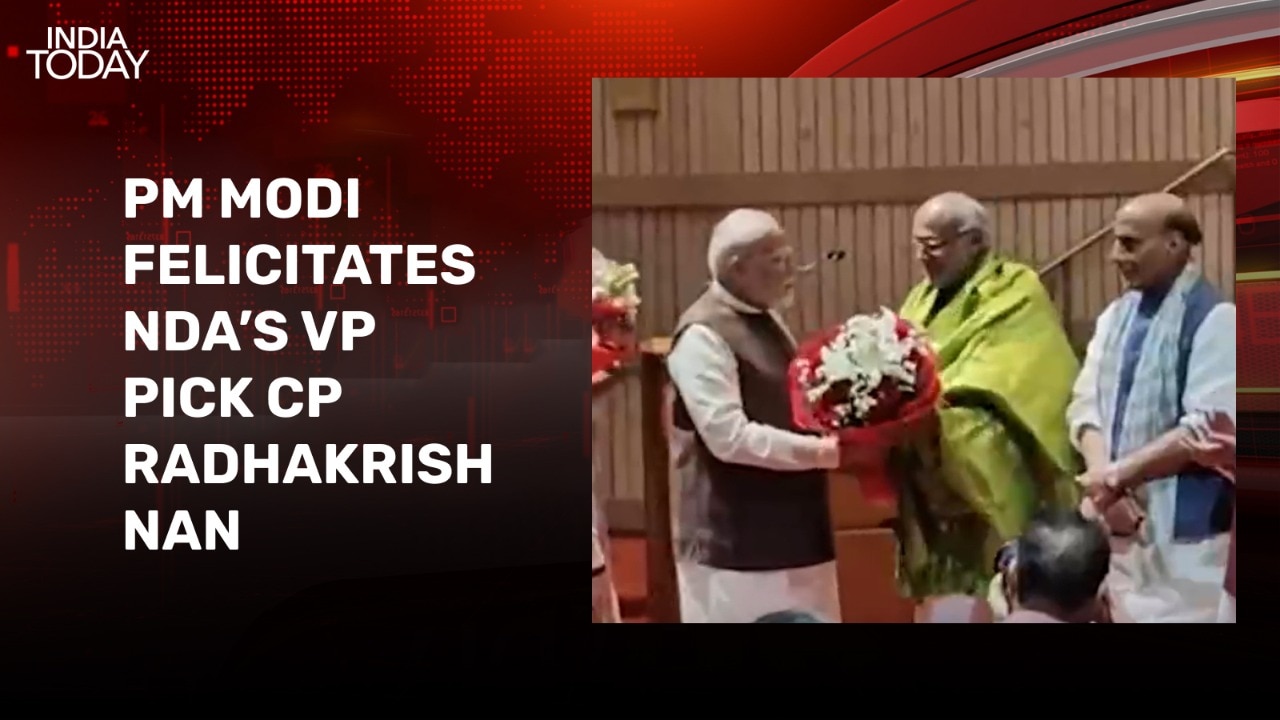 PM Modi felicitates NDA's Vice President nominee CP Radhakrishnan