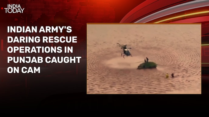 Video: Army chopper rescues 27 people stranded in flood-hit Gurdaspur