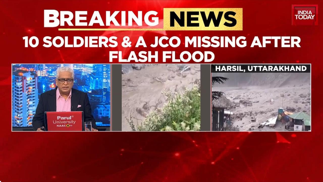 Uttarakhand flash flood: 10 soldiers, JCO missing in Uttarkashi's Dharali