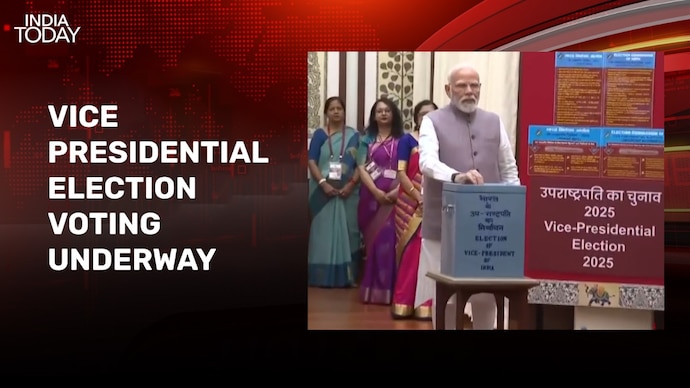 PM Modi cast vote in Veep elections; YSRCP supports NDA's CP Radhakrishnan