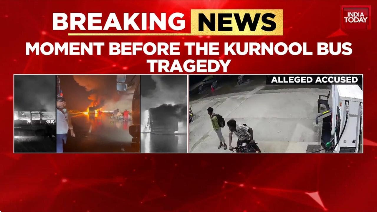 Kurnool Bus Fire: 20 Dead After Bus Hits Biker; CCTV Shows His Reckless Driving