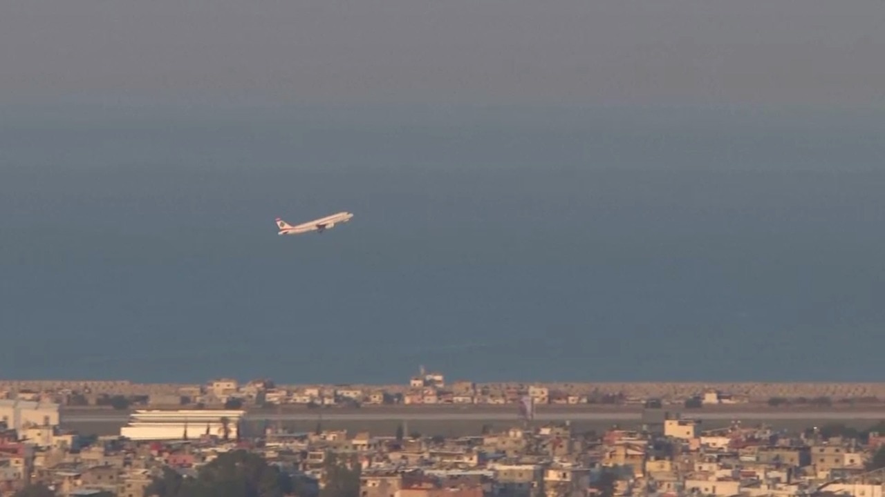Watch: Commercial flight departs Beirut as Israel pounds Lebanese capital