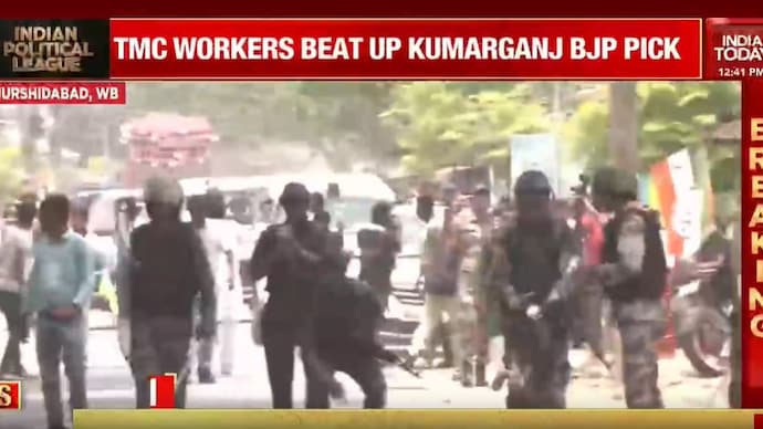 Video: Angry mob thrashes BJP candidate in Bengal amid booth jamming row Bengal polls