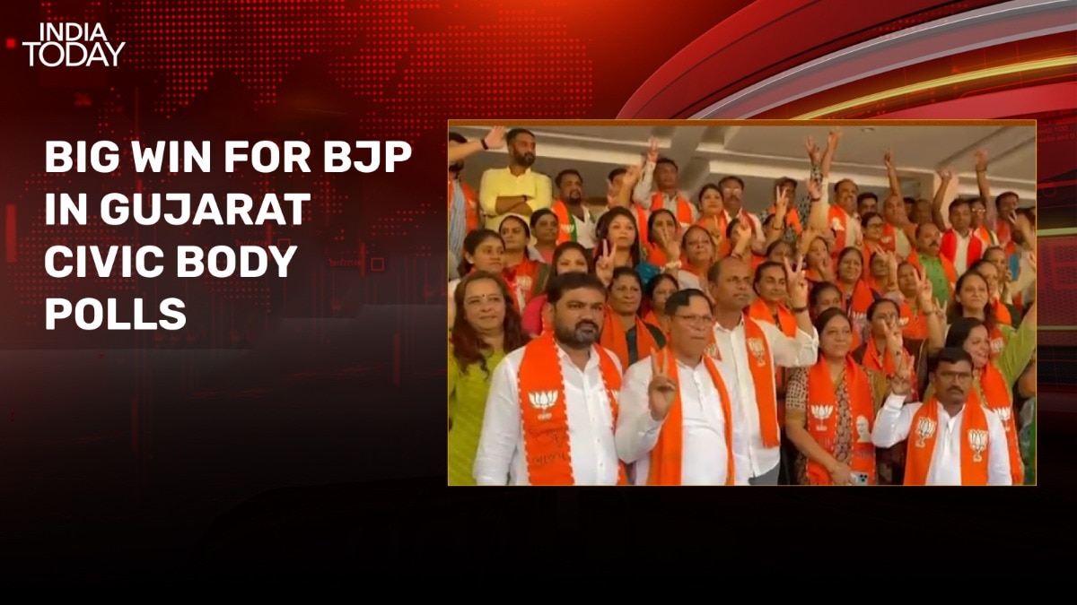 BJP wins 12 out of 15 municipal corporations in Gujarat civic polls