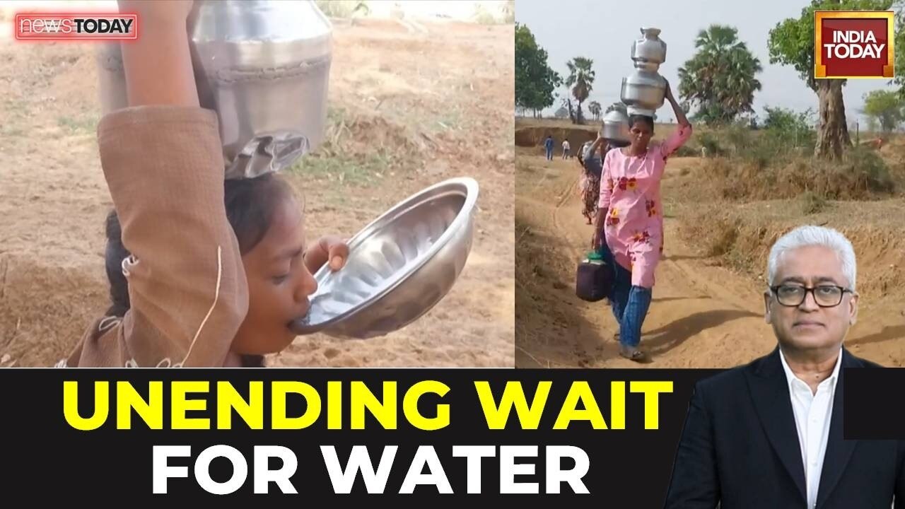 Villagers dig pits for drinking water in Maharashtra's Chandrapur district