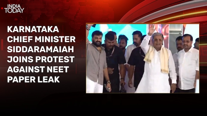 Siddaramaiah joins Youth Congress' protest against NEET-UG paper leak