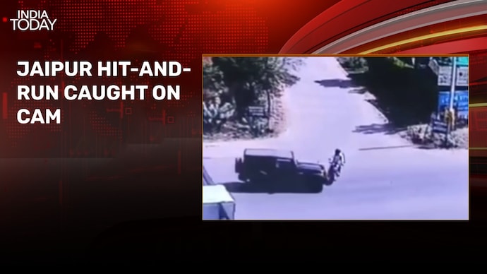 Video: Speeding Thar hits biker in Jaipur, man flung into air