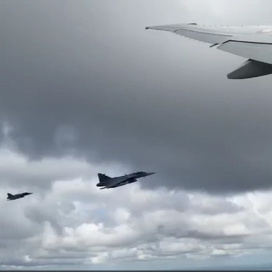 Watch: Gripen fighter jets escort PM Modi's plane as it enters Swedish airspace