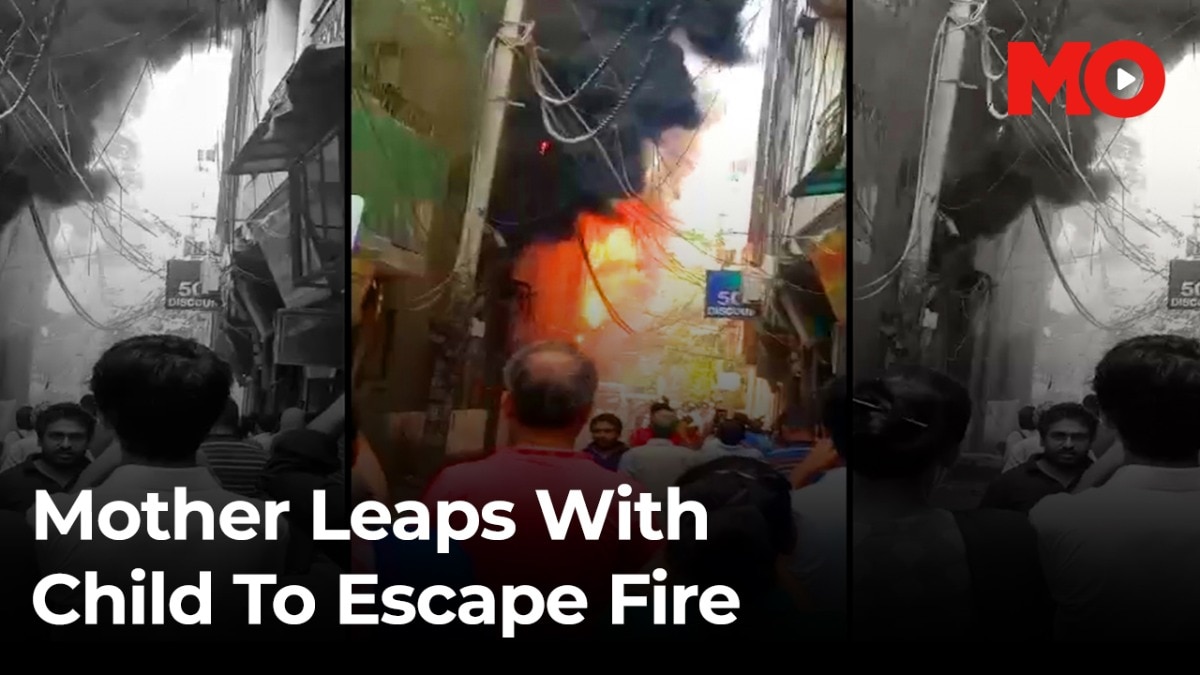 Mother leaps with child to escape fire | Delhi hotel tragedy