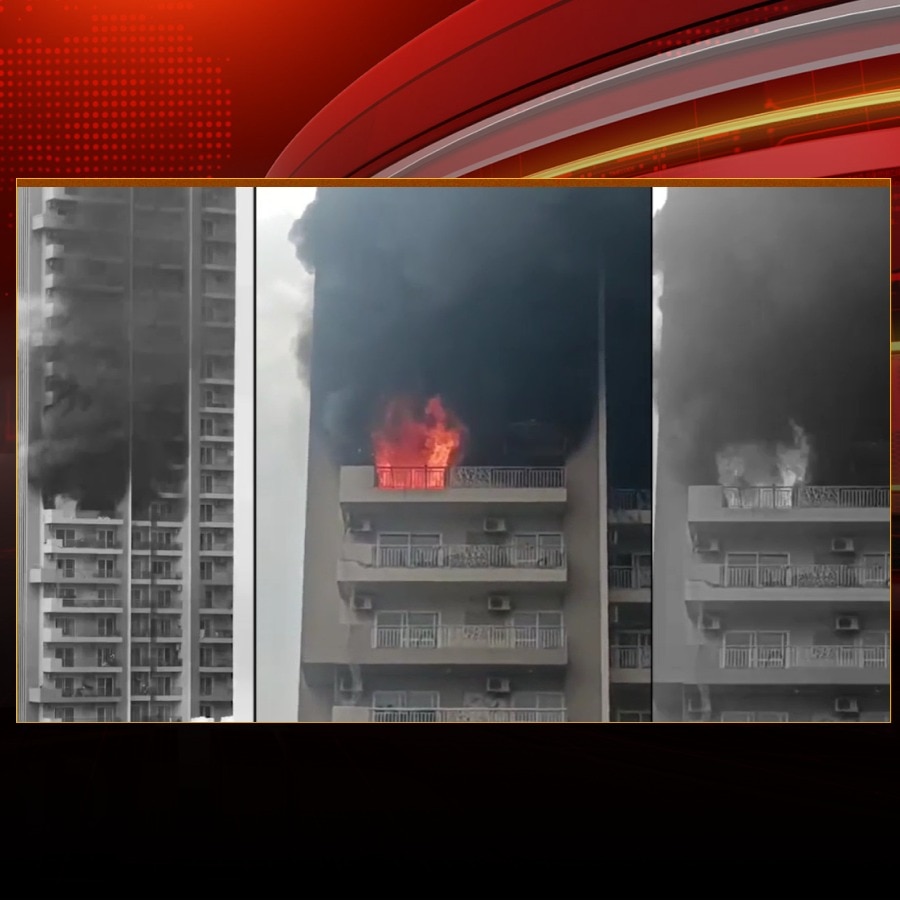 Video: Fire engulfs 12th floor of Noida high-rise, residents evacuated