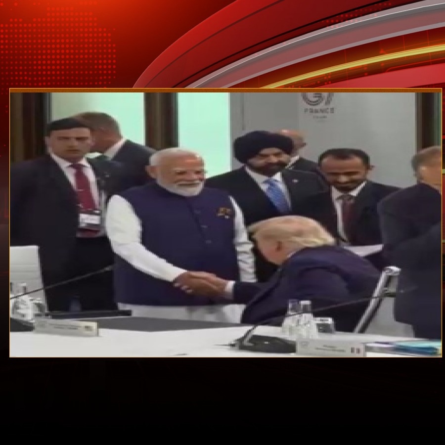 Video: PM Modi shakes hands with President Trump at G7 Summit