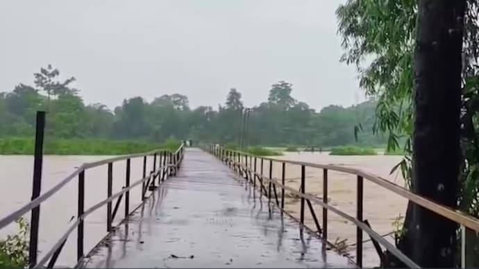 Watch: 300-metre iron bridge swept away in Assam floods, villages cut off