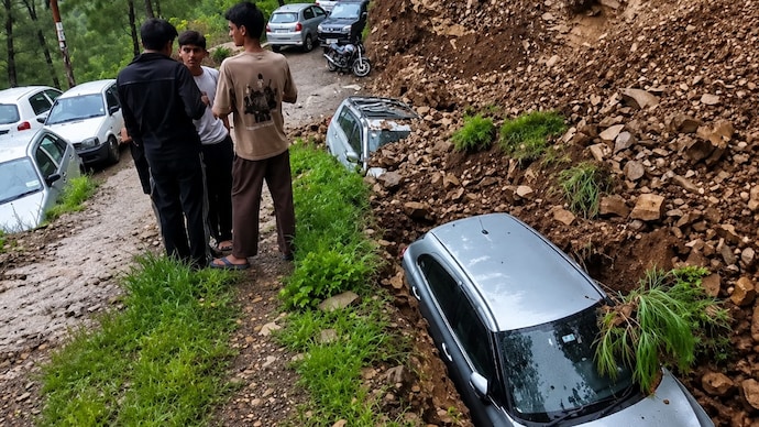 Video: Landslide buries two parked cars in Shimla amid heavy rain Dramatic visuals from the site showed the vehicles crushed under massive boulders after a hillside gave way, though no casualties were reported.