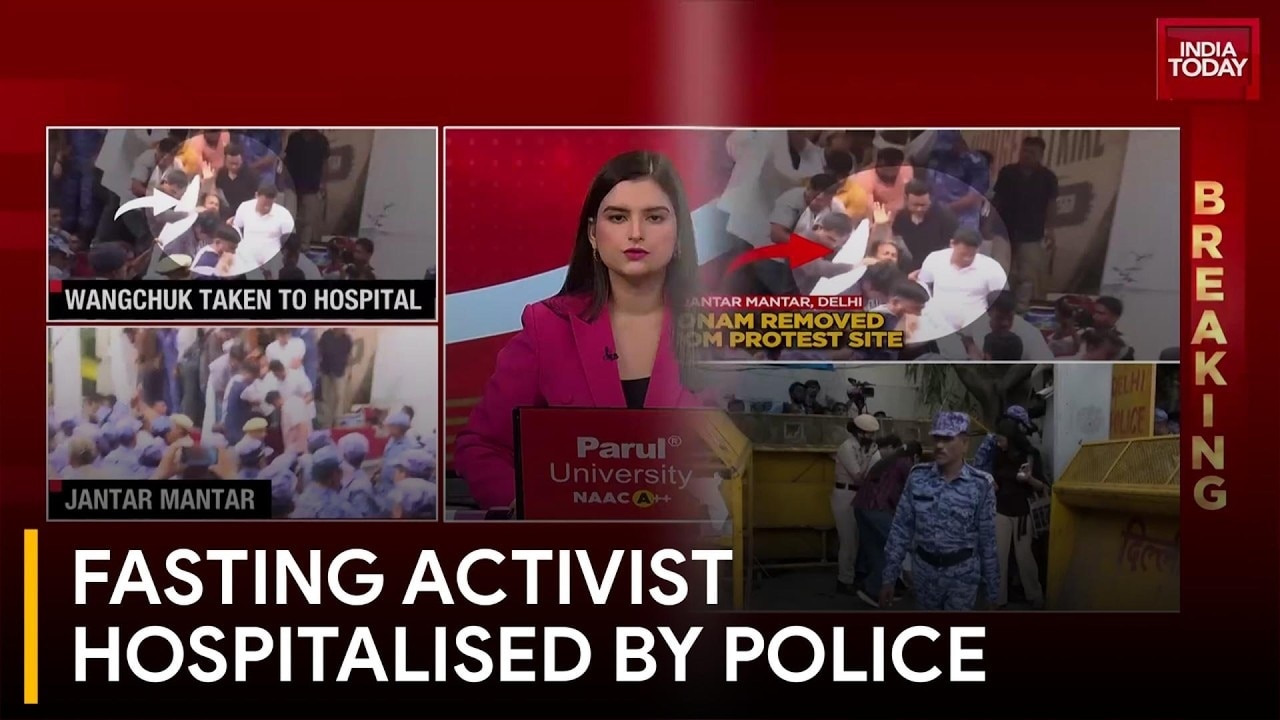 Video: Delhi Police removes Sonam Wangchuk from protest site, shifts him to hospital