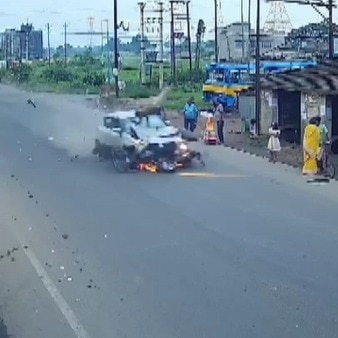 Caught on camera: Speeding car sends biker flying in fatal Hooghly crash