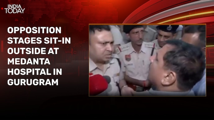 Opposition stages sit-in outside Gurugram hospital, demands Pradhan's resignation India First