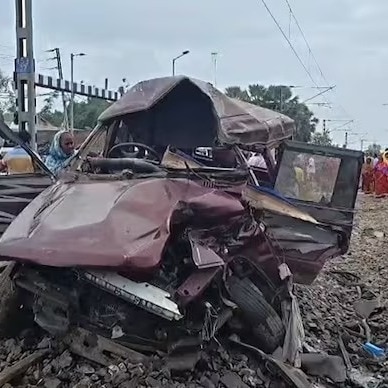 Video: 3, including 2 children, killed after train hits school van in Bengal
