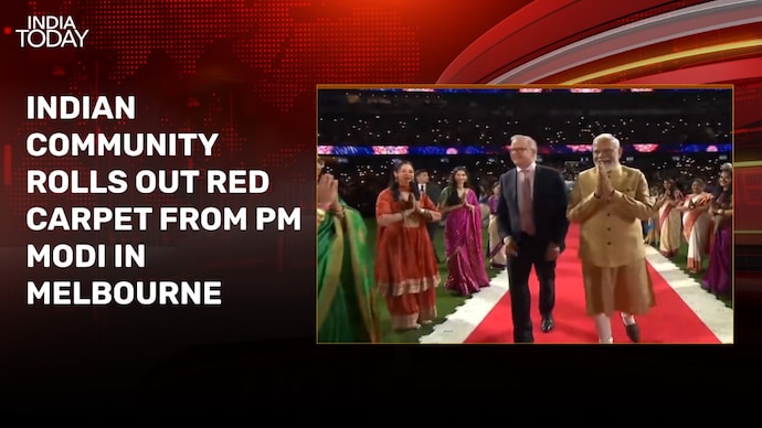 PM Modi gets grand welcome from 30,000 Indian diaspora in Melbourne