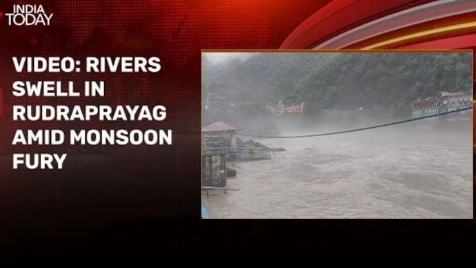 Video: Rivers swell in Rudraprayag as heavy rain lashes Uttarakhand Rain fury Uttarakhand